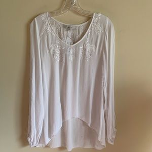 NWT Lovers + Friends Embroidered High Low Blouse S